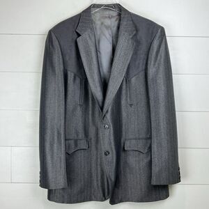 Circle S‎ Blazer Men 46L Western Jacket Gray Texas Cowboy USA